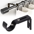 thumbnail image 2 of Clearance! Adjustable Curtain Rod Brackets 1 Pack Heavy Duty Drapery Rod Holders Hardware Window Curtain Rod Support Hanger for 1 Inch Rod with Installation Screws (Black) One Size Black, 2 of 7