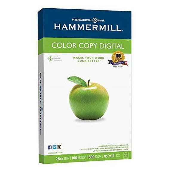 Hammermill dPXmFb Paper, Color Copy Digital, 28lb, 8.5 x 14, legal, 100 Bright, 500 Sheets (2 Pack)