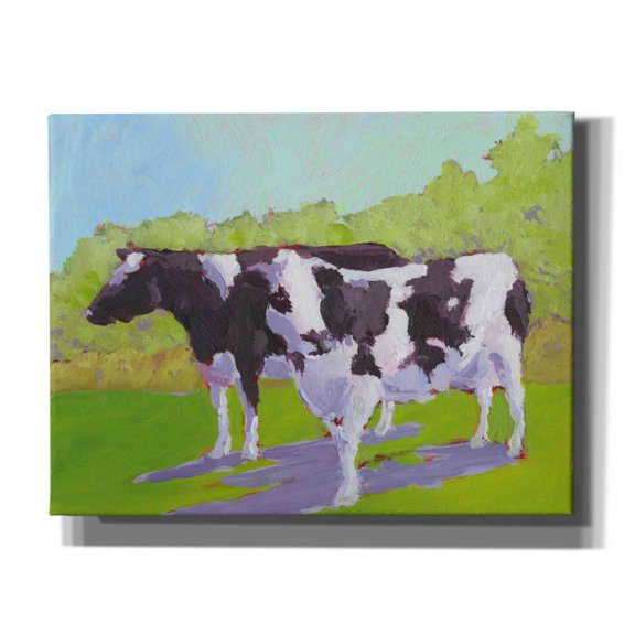 Epic Graffiti 'Pasture Cows II' by Carol Young, Giclee Canvas Wall Art, 34"x26"
