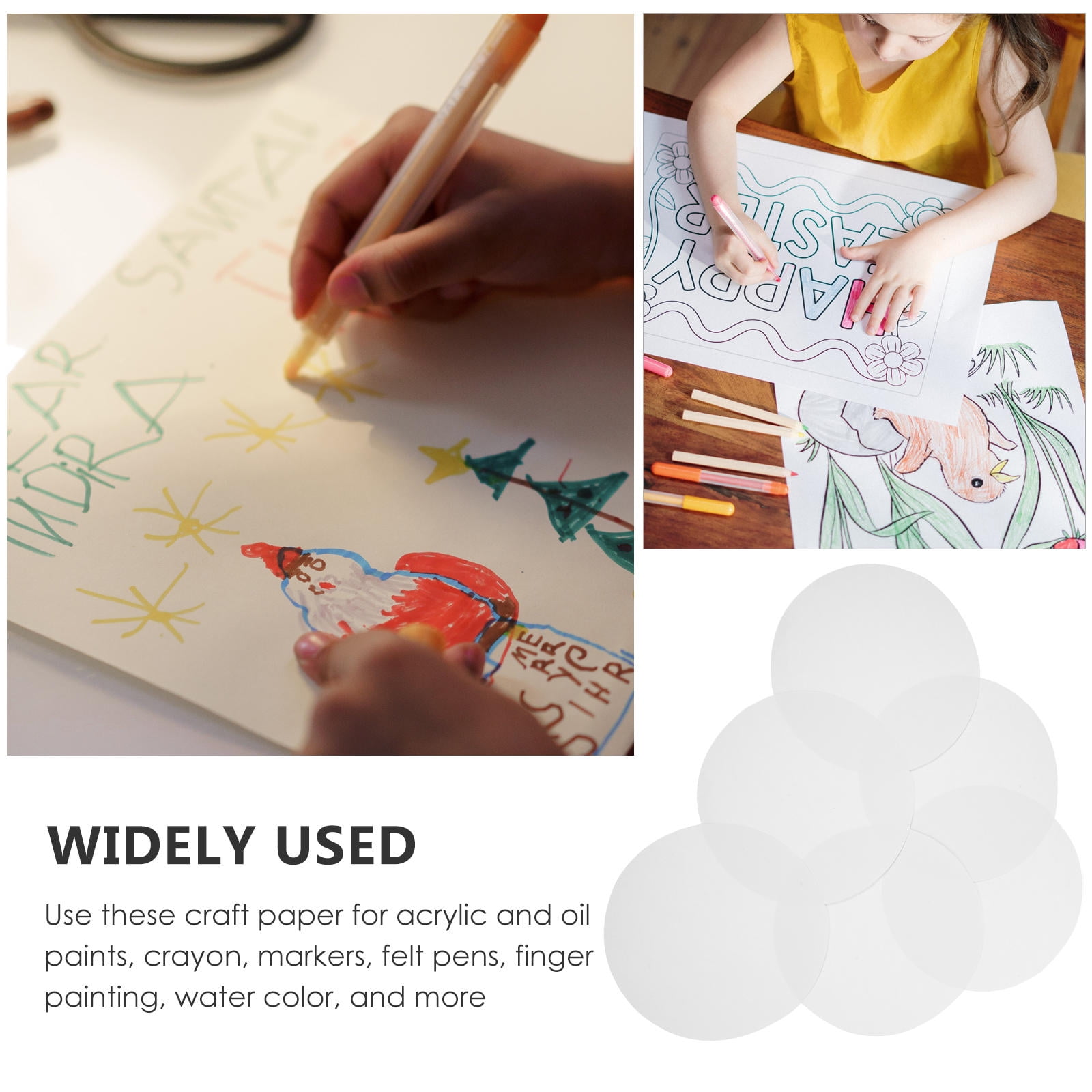 FUEENIRVA White Round Cardboard Sheets for Painting, Crafting, and Art Projects - and Easy to Use