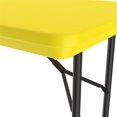 thumbnail image 2 of Correll Commercial Duty YELLOW Plastic Top Folding Table One-Piece Blow-Molded Plastic Top is Waterproof, Scratch, Stain, & Impact Resistant, Colors go all the way through, 2 of 3