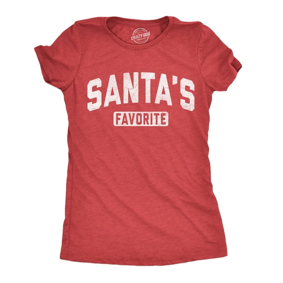Womens Funny T Shirts Santas Favorite Sarcastic Christmas Graphic Novelty Tee For Ladies Womens Graphic Tees