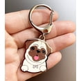 thumbnail image 5 of Dog Keychain, Puppy Keyring Keyfob Metal Pet ID Tags for Clothing Bag Adornment Accessory 11#-Pug, 5 of 6