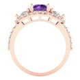 thumbnail image 4 of Three-Stone Engagement Ring for Women - 2.16ct Natural Amethyst in 14K Rose Gold Promise Ring, 4 of 6