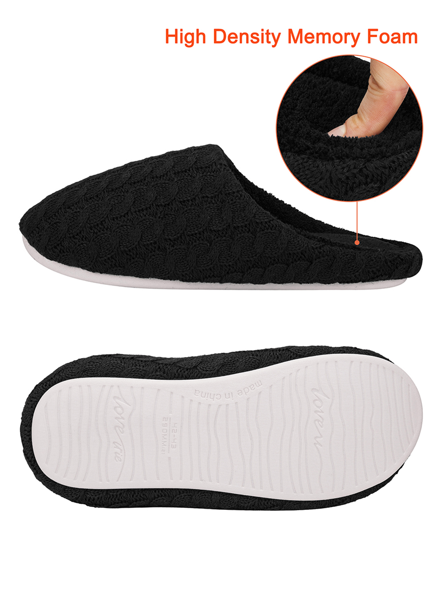 SAYFUT Men's and Women's Memory Foam House Slippers Soft Sole Cotton Comfortable Indoor Slid Slippers Slip Ons Mens Slide Slippers Shoes - image 2 of 8