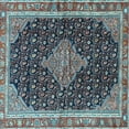 thumbnail image 1 of Ahgly Company Indoor Square Medallion Light Blue Traditional Area Rugs, 3' Square, 1 of 4