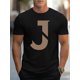 thumbnail image 1 of Simplified letters J pattern, Men's short sleeved round neck T-shirt, casual street style summer T-shirt Tee For Adult, Men, Women, Teen, Teenager, Adolescent,Youth, 1 of 6