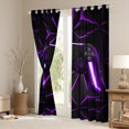 thumbnail image 3 of Feelyou Purple Game Console Blackout Curtains Set of 2 (52x84 Each) for Kids, Neon Glowing Honeycomb Window Curtains, Gaming Gamer Curtains and Drapes, Window Curtains Decor, 3 of 6