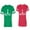 Men Green / Women Red, variant on Chess King QueenUnisex Couple Matching Cotton Jersey style T-Shirt Contrasting stripes on sleeves (Men Green / Women Black) (Men S / Women S)