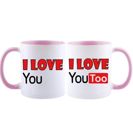 

I Love You I Love You Too Coffee Mugs Funny Coffee Cup Set- Perfect Wedding Engagement Anniversary and Valentine s Day Gift for Couples