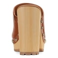 thumbnail image 2 of SUN STONE Womens Brown 1" Platform Goring Studded Padded Taanya Round Toe Block Heel Slip On Clogs Shoes 8.5 M, 2 of 3