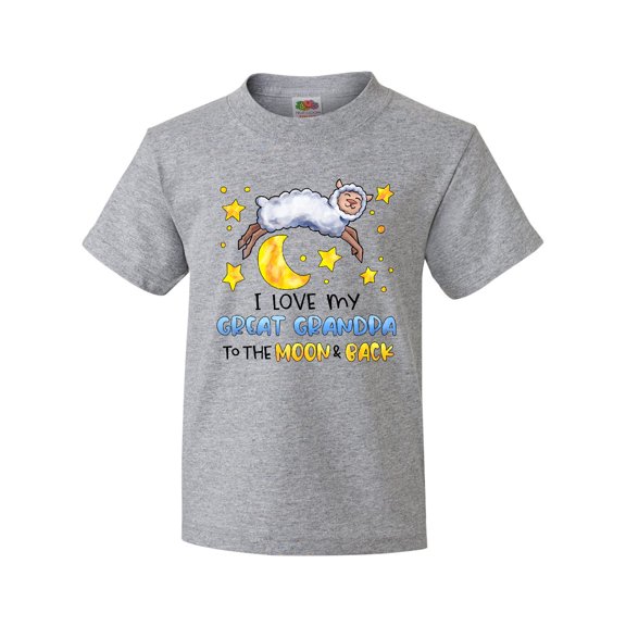 Inktastic I Love my Great Grandpa to the Moon and Back Cute Sheep Youth T-Shirt