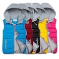 thumbnail image 3 of comerut Women Vest Candy Color Warm Autumn Winter Hooded Drawstring Waistcoat Jacket for Daily Wear, 3 of 8