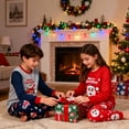 thumbnail image 6 of HYCLES Kids Christmas Pajamas Sets Santa Claus Dinosaur Sleepwear Long Sleeve PJS Set 2-12 Years for Boys Girls, 6 of 6