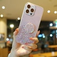 thumbnail image 5 of Glitter Case for iPhone 14 Pro Max Case 6.7 inch for Women with Expanding Phone Kickstand Ring Stand, Clear Bling Sparkle Cute Phone Cover (Green), 5 of 11