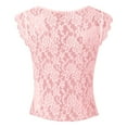 thumbnail image 4 of PMVFHDE Ladies Fashion Lace V Neck T Shirt for Occasions - Elegant Stylish and Comfortable Top for Women Pink,XXXXL, 4 of 4