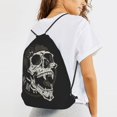 thumbnail image 6 of XMXT Unisex Drawstring Backpack for Women Men, Pointed Tooth Skull Pattern Waterproof Gym Bag String Bags for Shopping Sport Travel, m, 6 of 8