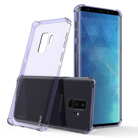 J&D Galaxy S9 Plus Case, [Corner Cushion] [Lightweight] [Ultra-Clear] Shock Resistant Protective Slim Silicone Bumper Case for Samsung Galaxy S9 Plus - [Not For Galaxy S9] - Purple
