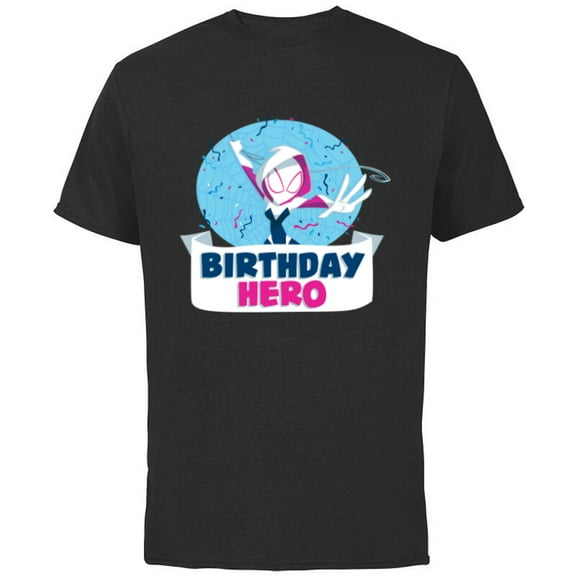 Marvel Spider-Gwen Ghost Spider Toony Confetti Birthday Hero - Short Sleeve Cotton T-Shirt for Adults - Customized-Black