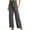 Grey, variant on Timegard Pants For Women Straight Flower Bud Waist Strap Pants Wide Leg Elastic Drawstring Casual Trousers with Pockets