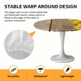 thumbnail image 6 of Yellow Sunflower Leaf Elastic Fitted Round Table Cover Wood Grain Waterproof Outdoor Tablecloth for Holiday Party, Picnic, Patio & Dining Fits Tables Up to 36"-44", 6 of 8