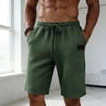 thumbnail image 2 of Lmueinov Men's Waffle Knit Casual Shorts Elastic Waist Adjustable Drawstring Loose Fit Athletic Walking Shorts with Pockets Summer Loungewear, S-3XL, 2 of 5