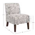 thumbnail image 2 of Linon Linen Script Lily, Dark Walnut Chair, 21.5" W X 29.5" D X 31.5" H, 2 of 10
