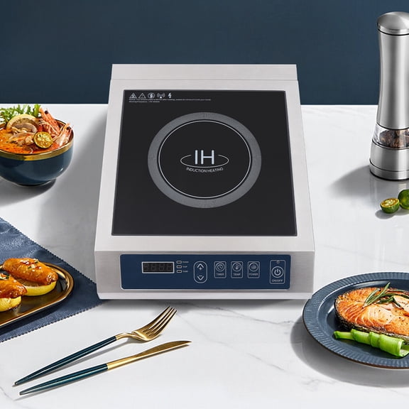 110V 1800W Induction Cooktop High Power Countertop Burner Black Crystal Panel