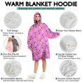 thumbnail image 5 of Wearable Oversized Blanket,Pink Halloween Pattern Wearable Blanket Hoodie for Adults,Cozy Hooded Blankets with Super Pockets,Super Warm Fuzzy Pullover for Women & Men, 5 of 6