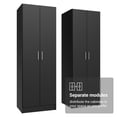 thumbnail image 4 of Madesa Kitchen Pantry Set Storage Cabinet 4 Doors 8 Utility Shelves 47"L Wooden Organization Unit for Kitchen 6 Adjustable Shelves Anti Tipping - Black, 4 of 9