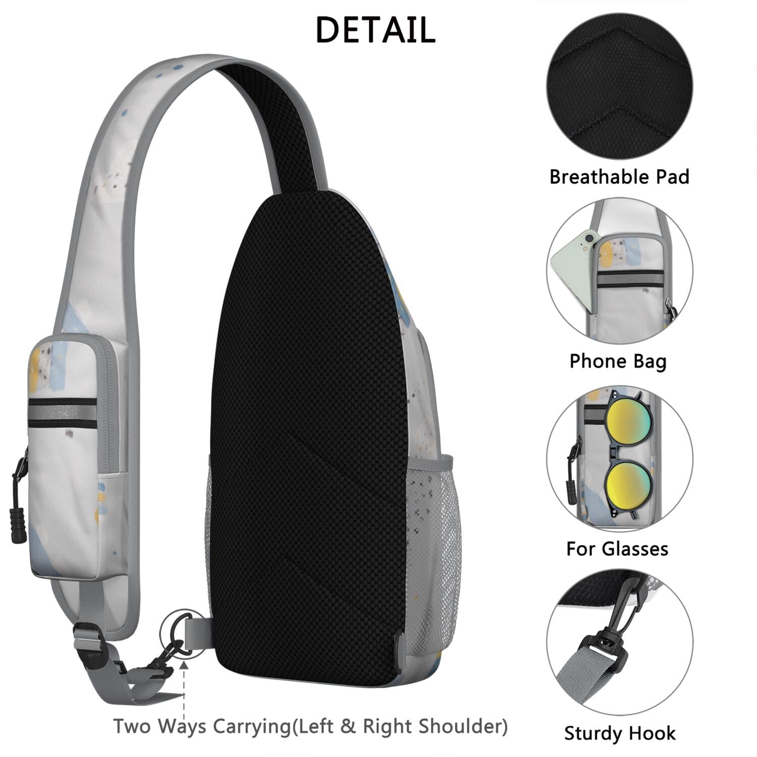 Rainbow Cartoon Crossbody Sling Bag for Women Men Hiking Sling Backpack Sling Backpack for Traveling Office Hiking Sling Pack Trendy Sling Backpack