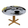 thumbnail image 3 of JEUXUS  Tablecloth for Round Tables Alaskan Malamute Elastic Edged Fitted Table Cover Multicolor Polyester Table Cover for Kitchen Dinning Tabletop for Dining Room Tabletop Decorations, 3 of 7