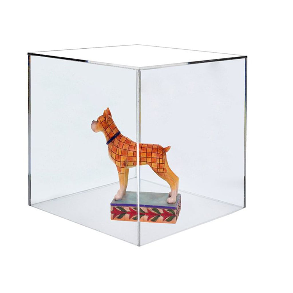 Clear Acrylic 5 Sided Jewelry Display Storage Box Case Square Cube Props Box 