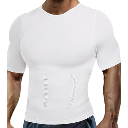 

QRIC Men s Compression Shirt Undershirt Slimming Tank Top Workout Vest Abs Abdomen Slim Body Shaper