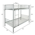 thumbnail image 5 of Zimtown Metal Bunk Bed with Ladder for Kid's Room,Twin Gray, 5 of 11