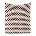 thumbnail image 1 of Ethnic Soft Flannel Fleece Throw Blanket, Silhouette Pattern with Wink Eyelash Details and Heart, Cozy Plush for Indoor and Outdoor Use, 50" x 60", White Black and Rose, by Ambesonne, 1 of 6