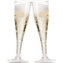30 Pack Plastic Champagne Flutes - 5 Oz Disposable Clear Plastic Toasting Glasses - Wedding Party Cocktail Mimosa Plastic Cups