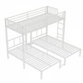 thumbnail image 5 of Twin over Twin & Twin Bunk Beds for 3, Twin XL over Twin & Twin Bunk Bed Metal Triple Bunk Bed, White, 5 of 18