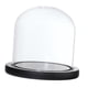 thumbnail image 1 of 2XGLASS DOME CLOCHE PANTALLA de PANTALLA CUBIERTA NEGRO E BLESIY Cúpula transparente con base de madera, 1 of 8
