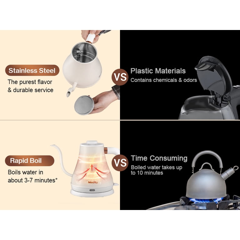 Mecity Electric Gooseneck Kettle, 0.8L, White photo 3