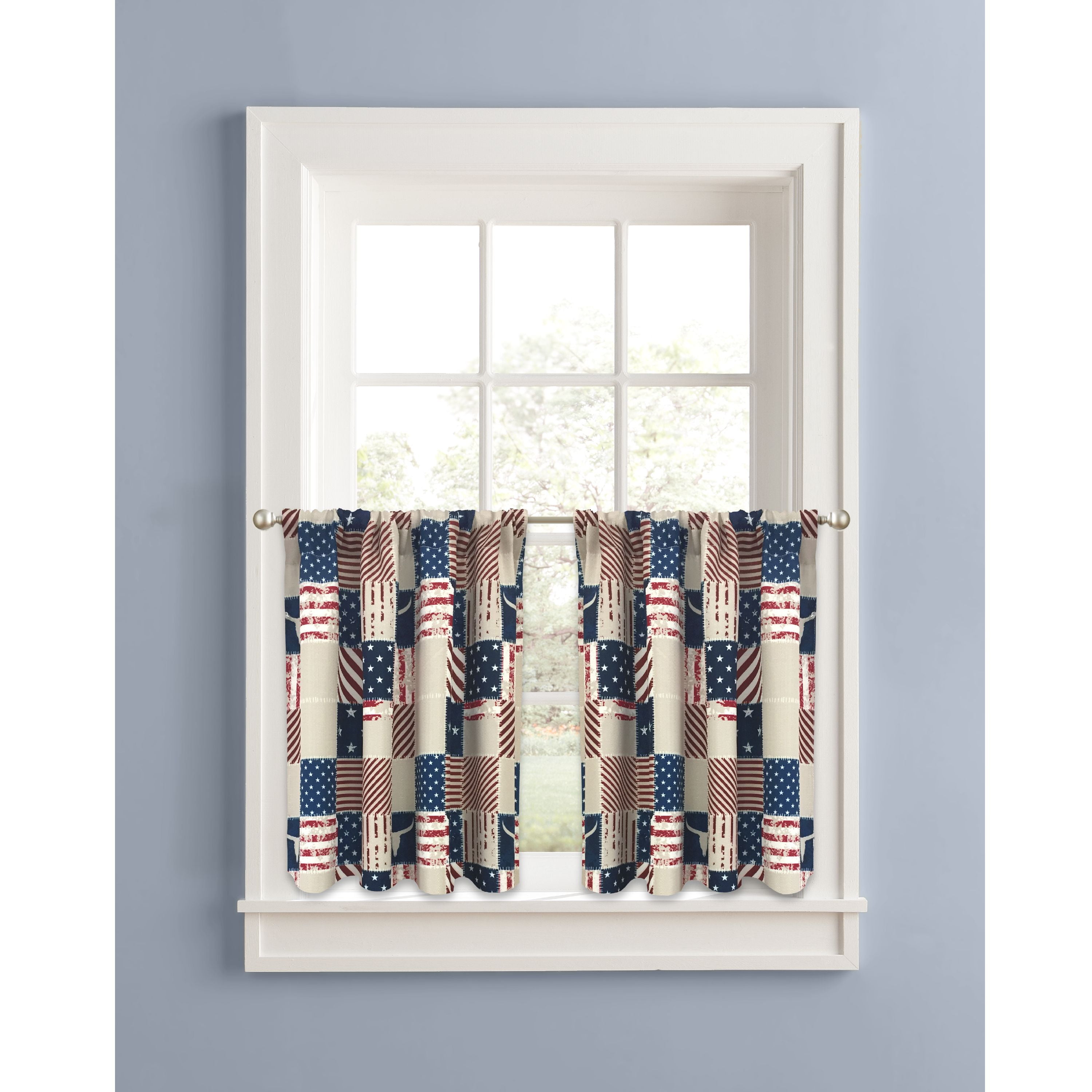Better Homes & Gardens Yarn-Dyed Dobby Striped Window Curtain Valance & Tiers 