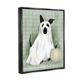 thumbnail image 3 of Stupell Industries Dog Ghost Halloween Costume Graphic Art Jet Black Floating Framed Canvas Print Wall Art, Design by Lil' Rue, 3 of 6