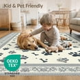 thumbnail image 4 of ODIKA 8'x10' Washable Area Rug Pet Paw Print With Interlocking Bone Motifs Contemporary Design for Dining Room, Large Office, Lounge, Non-Slip Chair-Friendly Mat, 4 of 7