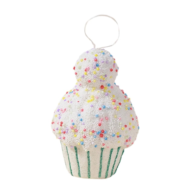 Adorno colgante para de Navidad, artesanía decorativa, ligera, creativa, decoración navideña, colgante de Navidad para regalo de apartamento , Cono de helado azul