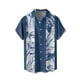 thumbnail image 1 of Camisas Para Hombre Manga Larga Negra Camisas florales para hombre Camisas de playa con botones para vacaciones tropicales (Navy, L), 1 of 4