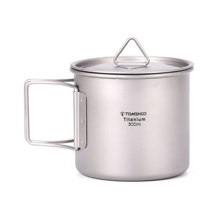 

Tomfoto Ultralight Titanium Cup Outdoor Portable Camping Picnic Water Cup Mug with Foldable Handle 300ml/350ml/420ml/450ml/550ml/650ml/750ml