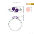 thumbnail image 5 of ANGARA Natural Round Amethyst Two Stone Bypass Ring with Diamonds in 925 Sterling Silver for Women (Size-5mm) | February Birthstone, Anniversary, Jewelry Gift for Women | Natural Amethyst Ring, 5 of 9