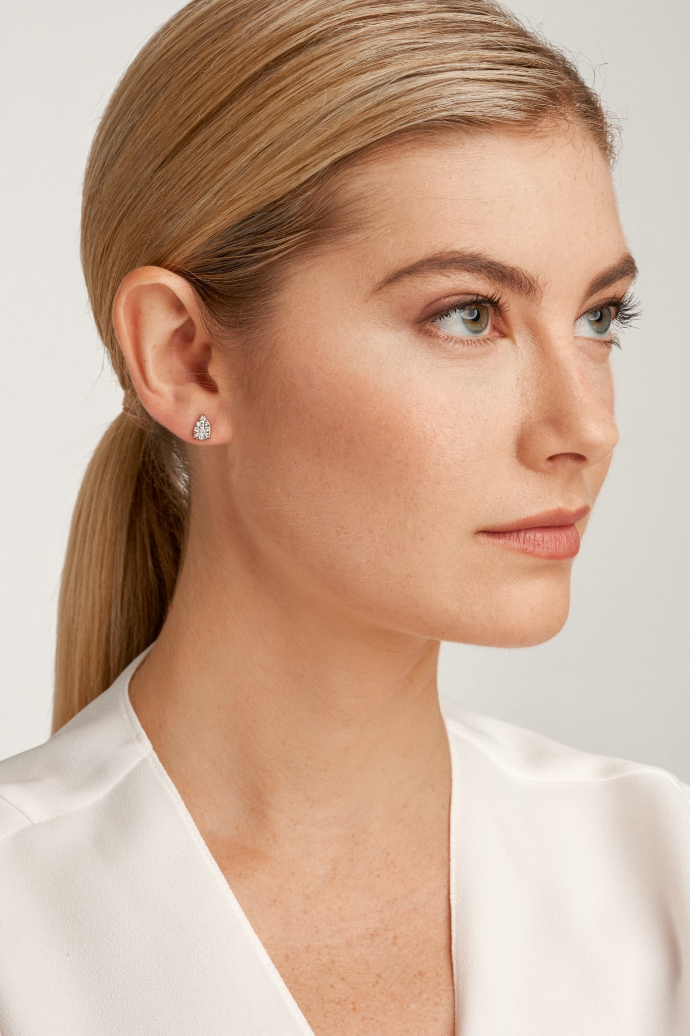 Morgan & Paige 1/2 CT TW Lab Grown Diamond Earrings in Platinum over Sterling Silver, Adult Female