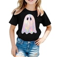 thumbnail image 4 of CUZIBR Girls Boys Toddler Halloween Tee Tops Stylish Ghost Funny Graphic Print Short Sleeve Round Neck T Shirt Party Tees For Unisex Kids Comfortable Basic Summer Fall Tshirts,A-Black,5-6 Years, 4 of 4