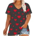 thumbnail image 2 of Ounisa Plus Size Valentine Shirt Women Tie Dye Love Heart Graphic Tee Shirt Funny Valentine's Day Gift Shirts Love Tops XL-5XL, 2 of 5
